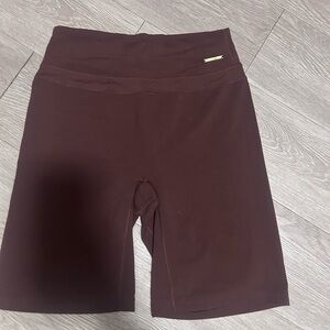 Whitney Simmons Gymshark High-Waist Wine Athletic Bike Shorts